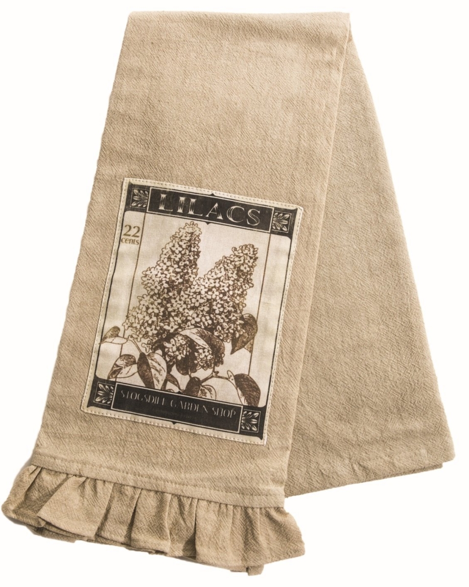 Vg-011 18 X 26 In. Vintage Garden Tea Towel, Natural
