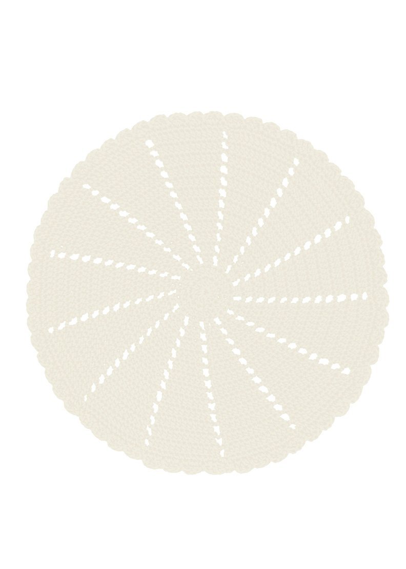 15 In. Mode Crochet Doily & Charger, Cream