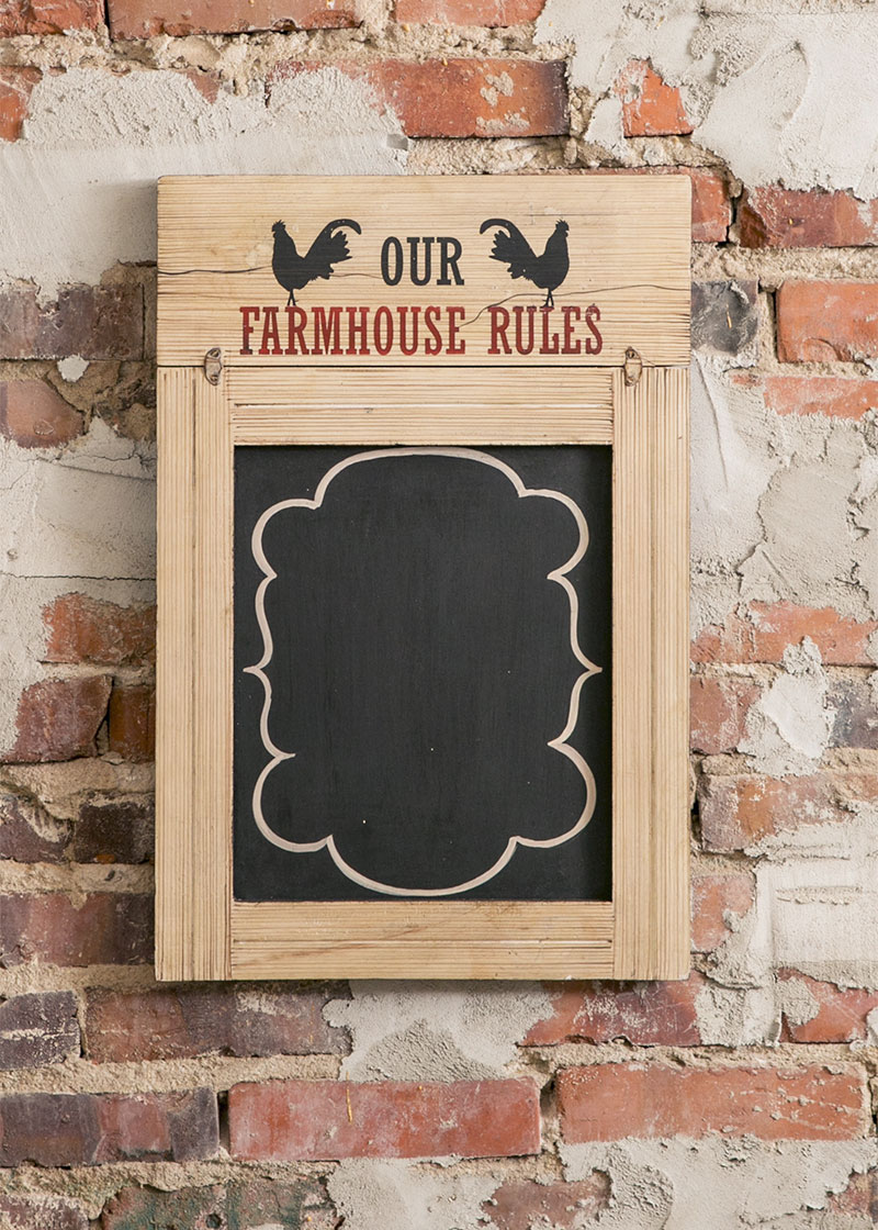 21 X 14 In. Farmhouse Rules Blackboard