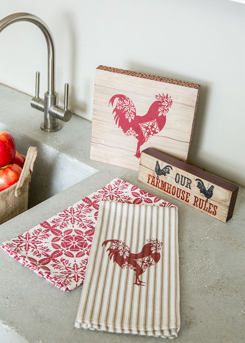 Fh-003 18 X 26 In. Farmhouse Tea Towel Set - Rooster