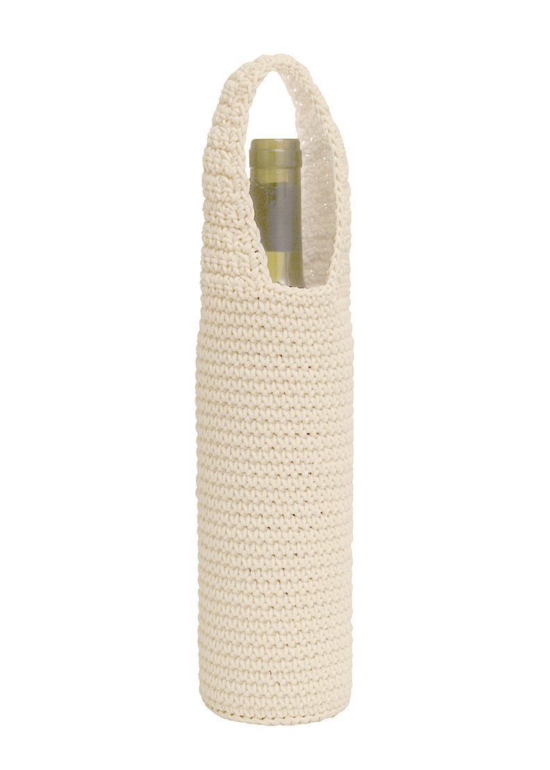 Mc-1085cr Mode Crochet Wine Bottle Wrap, Cream