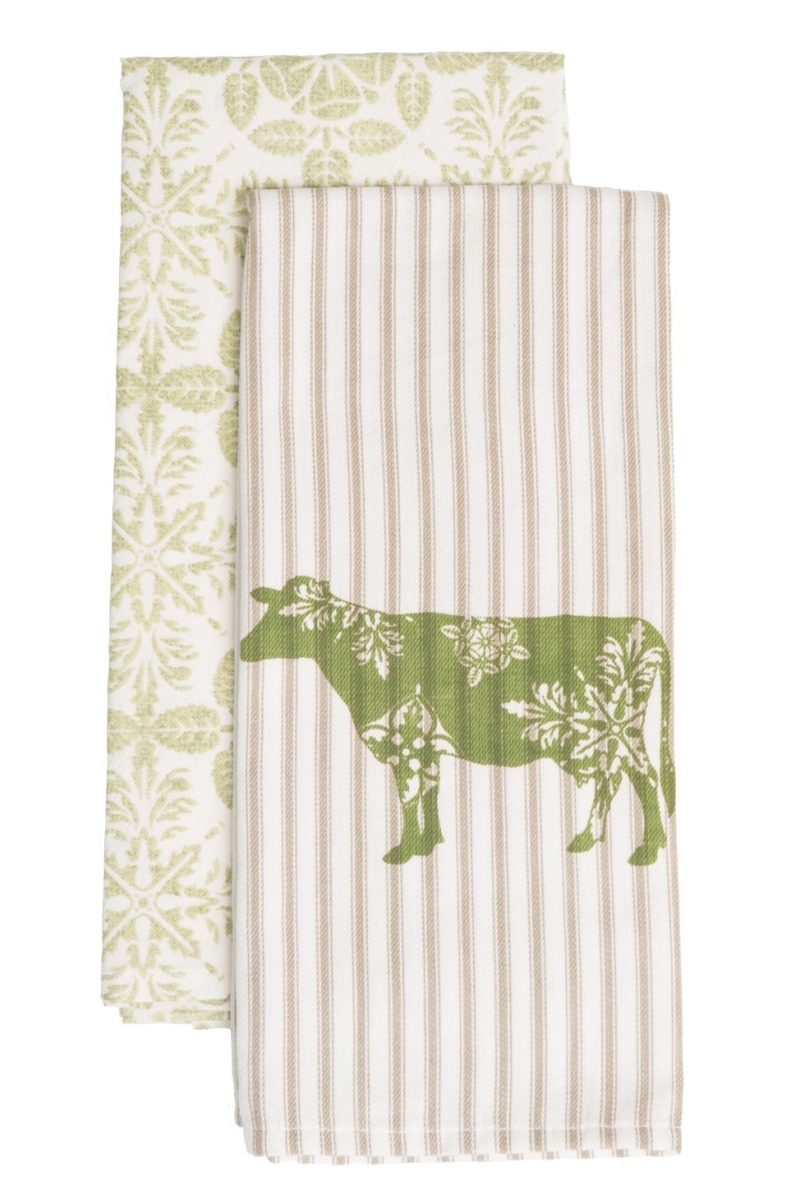 18 X 26 In. Farmhouse Tea Towel Set - Cow