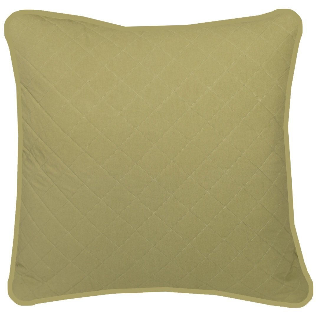 Fh-017 Farmhouse Quilted Pillow, Green - 22 X 22 In.