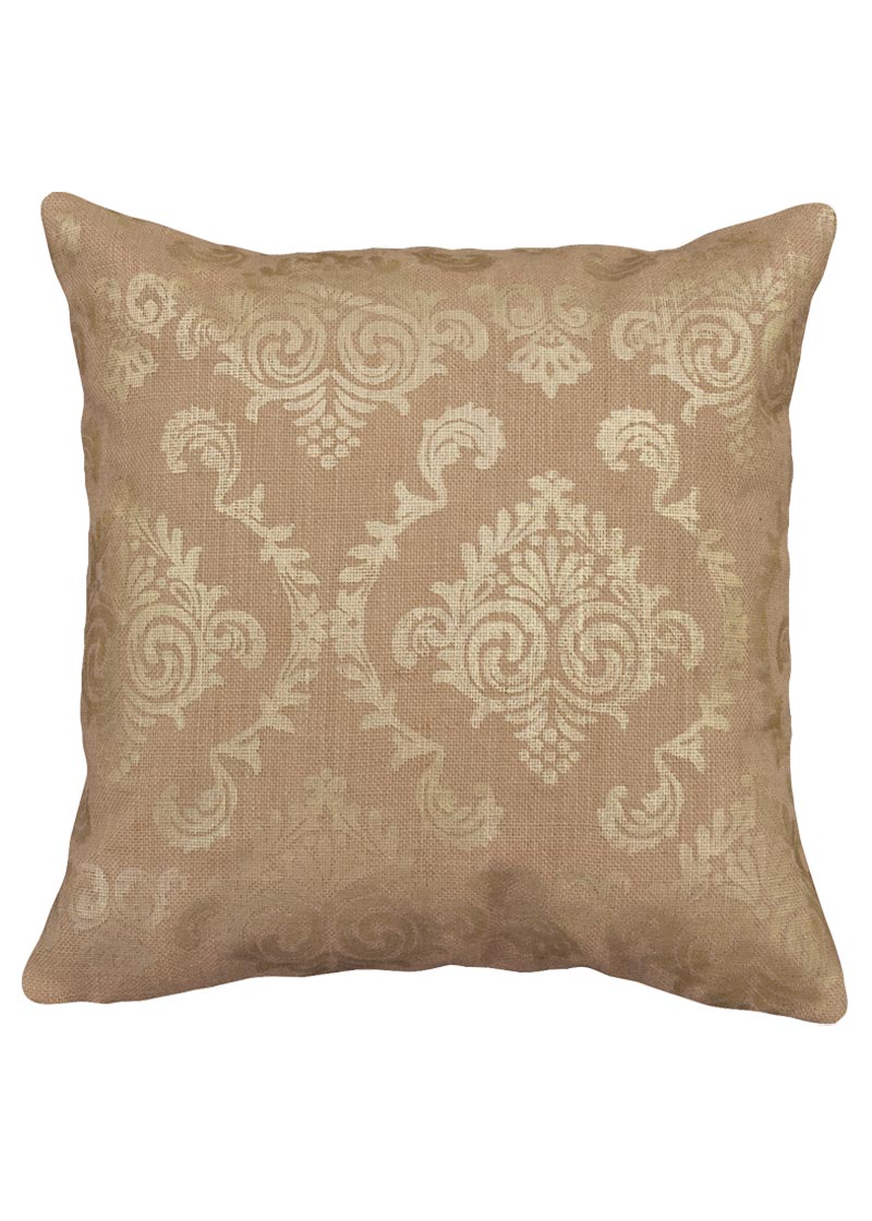 Bd11-g 18 X 18 In. Burlap Damask Pillow Cover, Gold