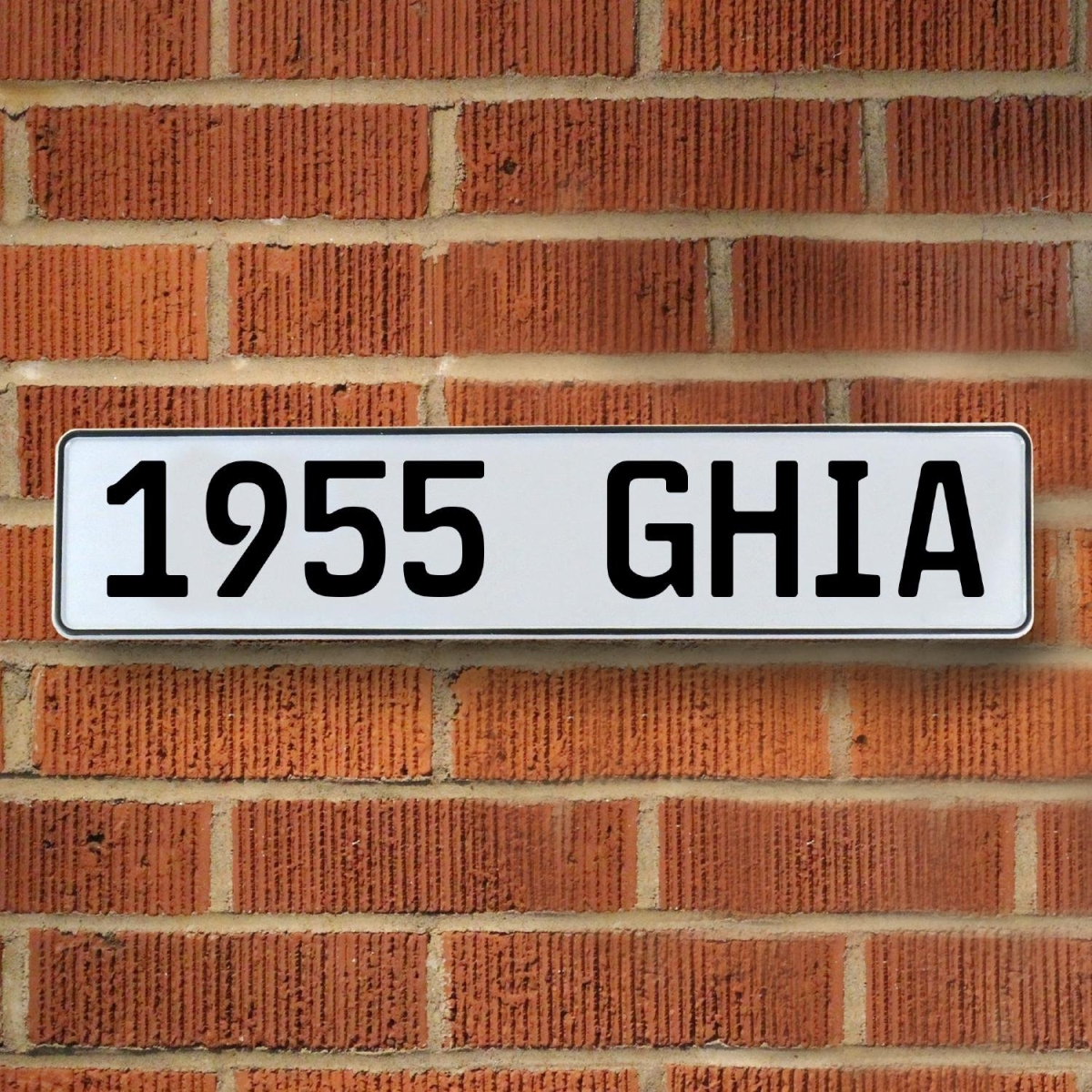 785918 1955 Ghia - White Aluminum Street Sign Mancave Euro Plate Name Door Sign Wall