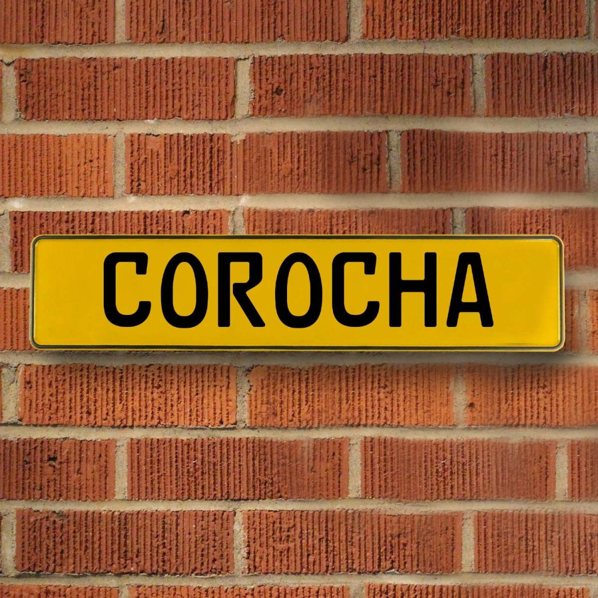 Corocha - Yellow Aluminum Street Sign Mancave Euro Plate Name Door Sign Wall