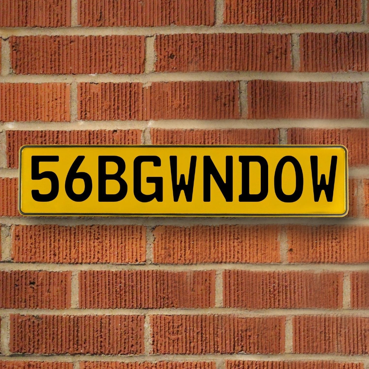 56bgwndow - Yellow Aluminum Street Sign Mancave Euro Plate Name Door Sign Wall