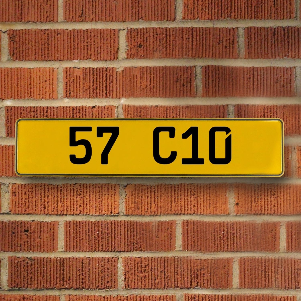57 C10 - Yellow Aluminum Street Sign Mancave Euro Plate Name Door Sign Wall