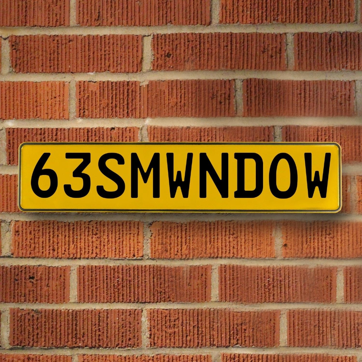 63smwndow - Yellow Aluminum Street Sign Mancave Euro Plate Name Door Sign Wall