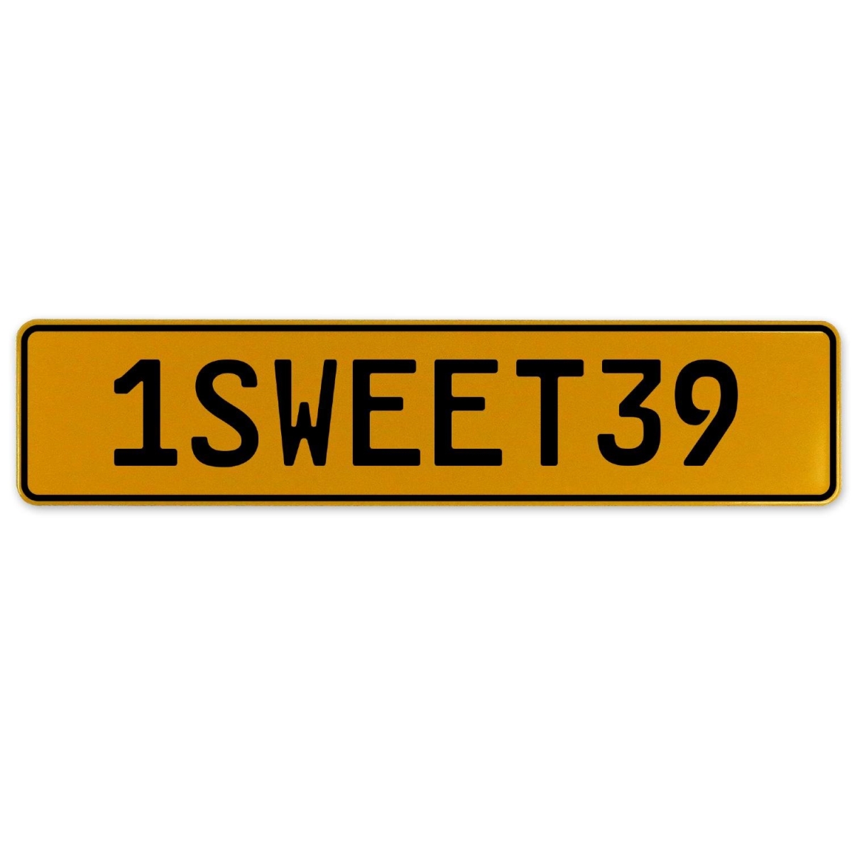 559289 1sweet39 - Yellow Aluminum Street Sign Mancave Euro Plate Name Door Sign Wall