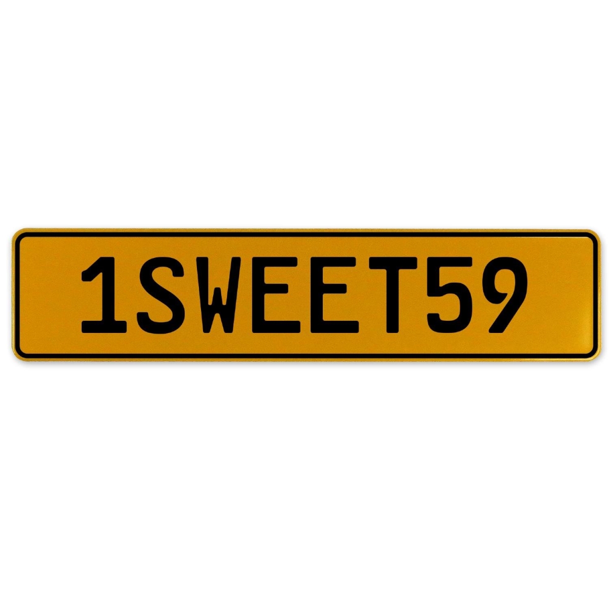 559309 1sweet59 - Yellow Aluminum Street Sign Mancave Euro Plate Name Door Sign Wall