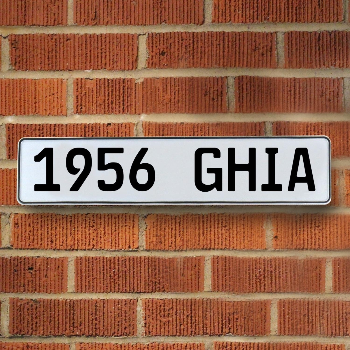 785919 1956 Ghia - White Aluminum Street Sign Mancave Euro Plate Name Door Sign Wall