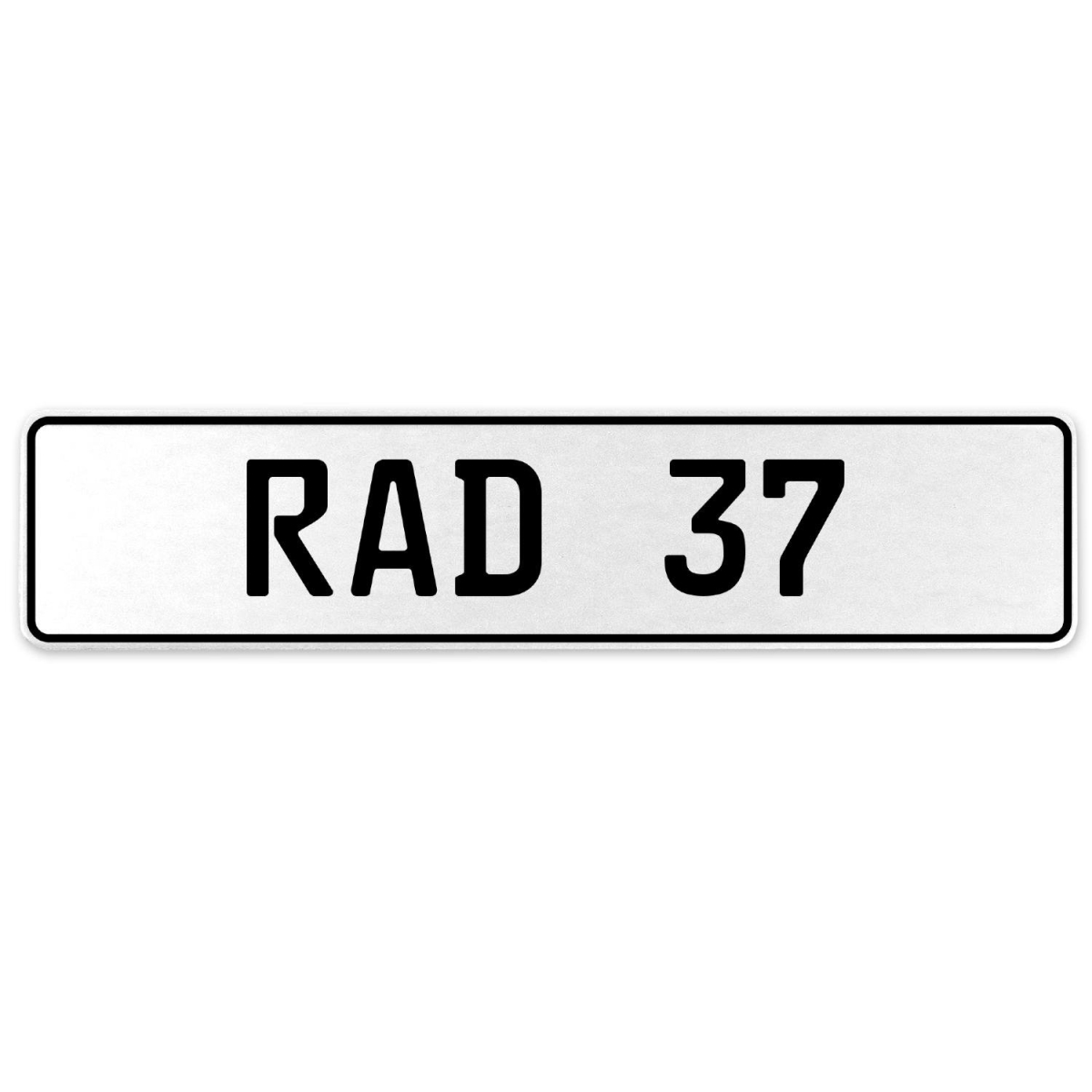 553941 Rad 37 - White Aluminum Street Sign Mancave Euro Plate Name Door Sign Wall Art