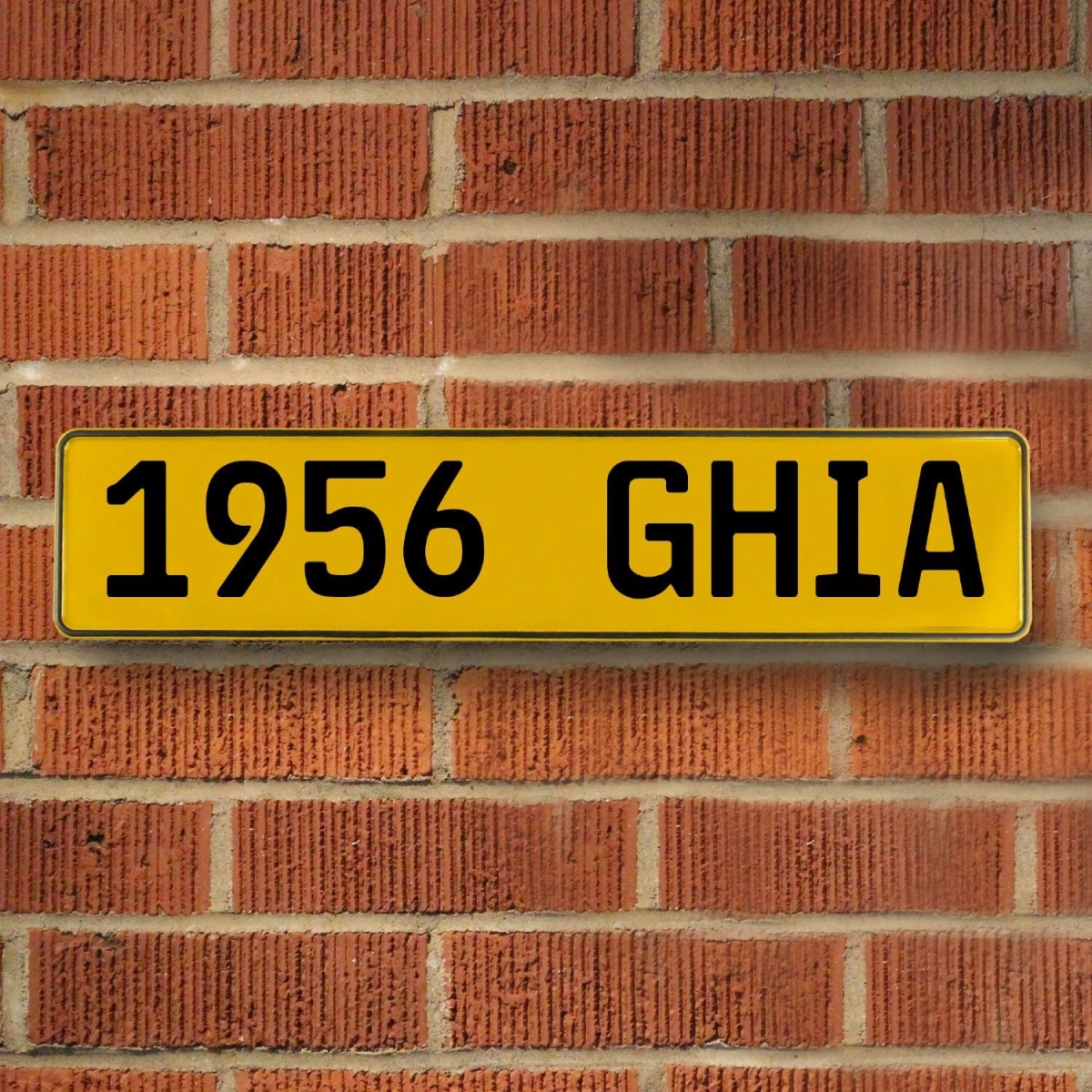 786341 1956 Ghia - Yellow Aluminum Street Sign Mancave Euro Plate Name Door Sign Wall