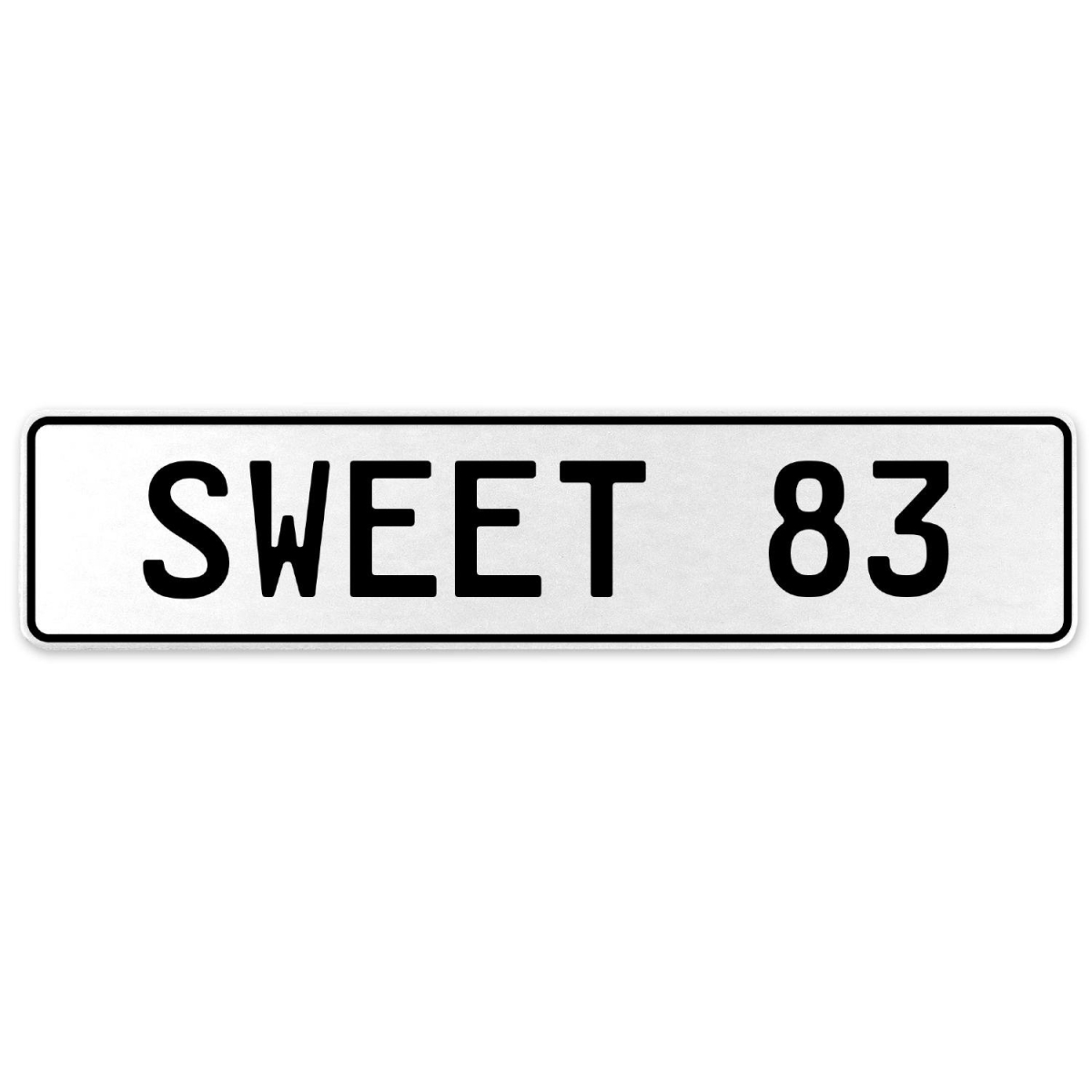 554185 Sweet 83 - White Aluminum Street Sign Mancave Euro Plate Name Door Sign Wall
