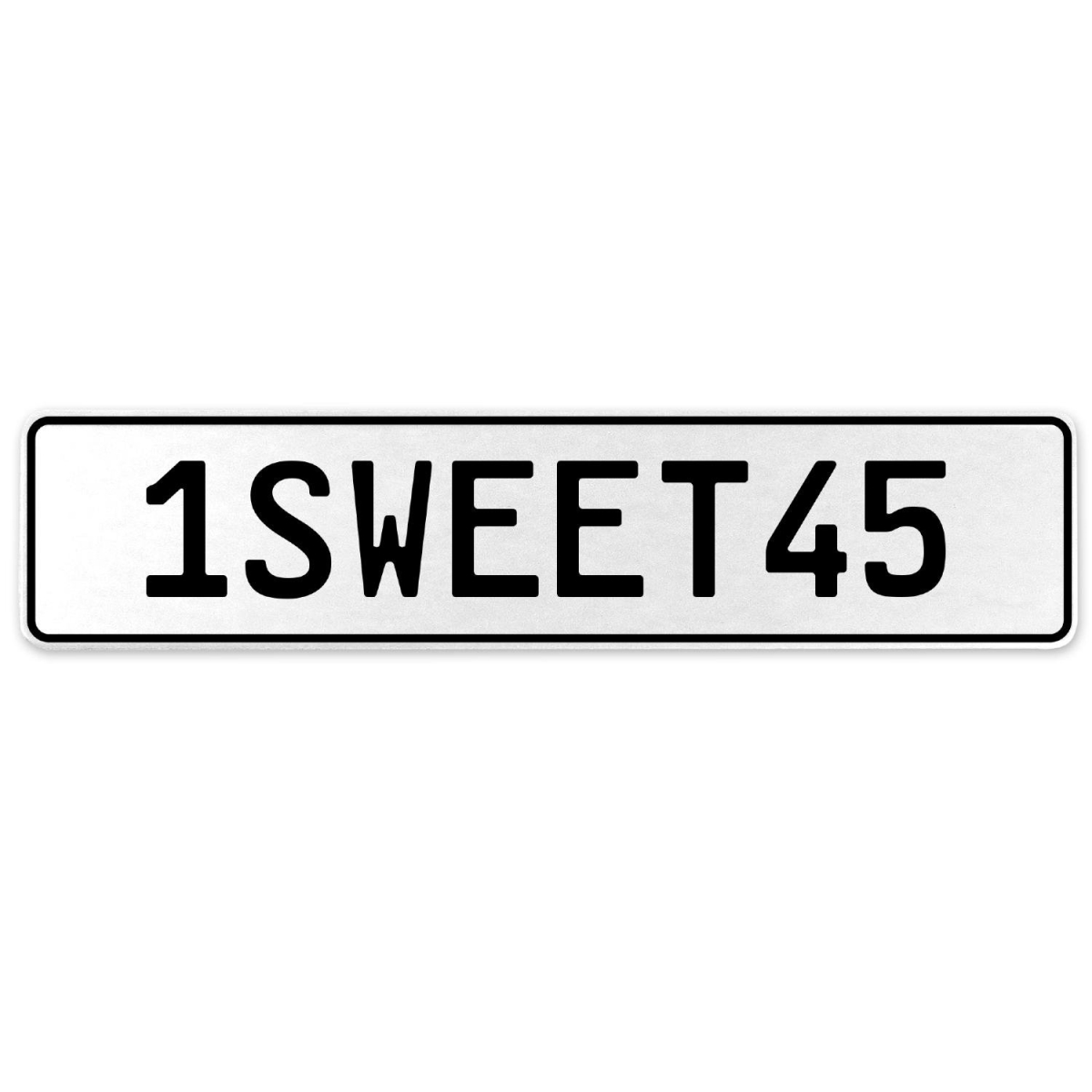 554246 1sweet45 - White Aluminum Street Sign Mancave Euro Plate Name Door Sign Wall