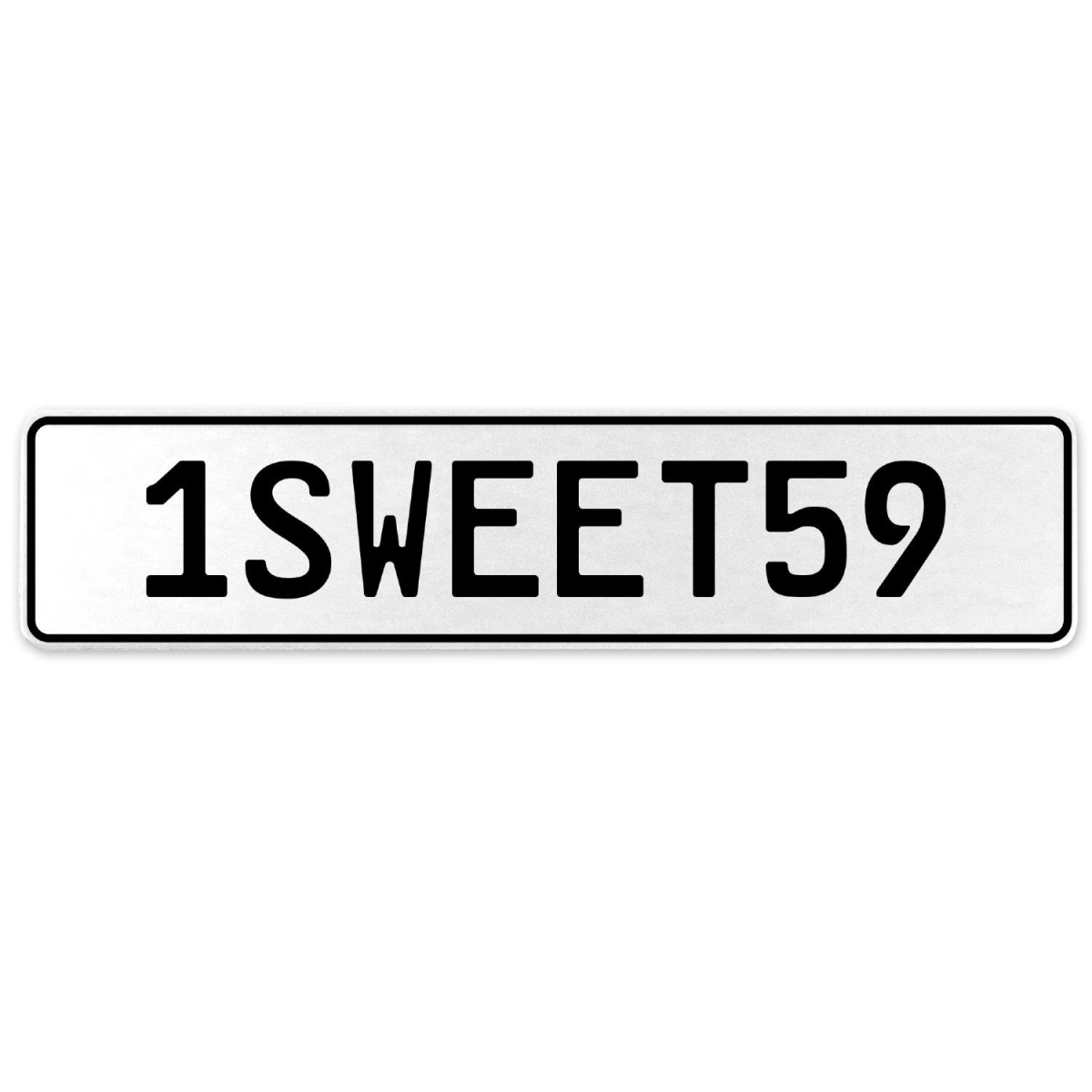 554260 1sweet59 - White Aluminum Street Sign Mancave Euro Plate Name Door Sign Wall