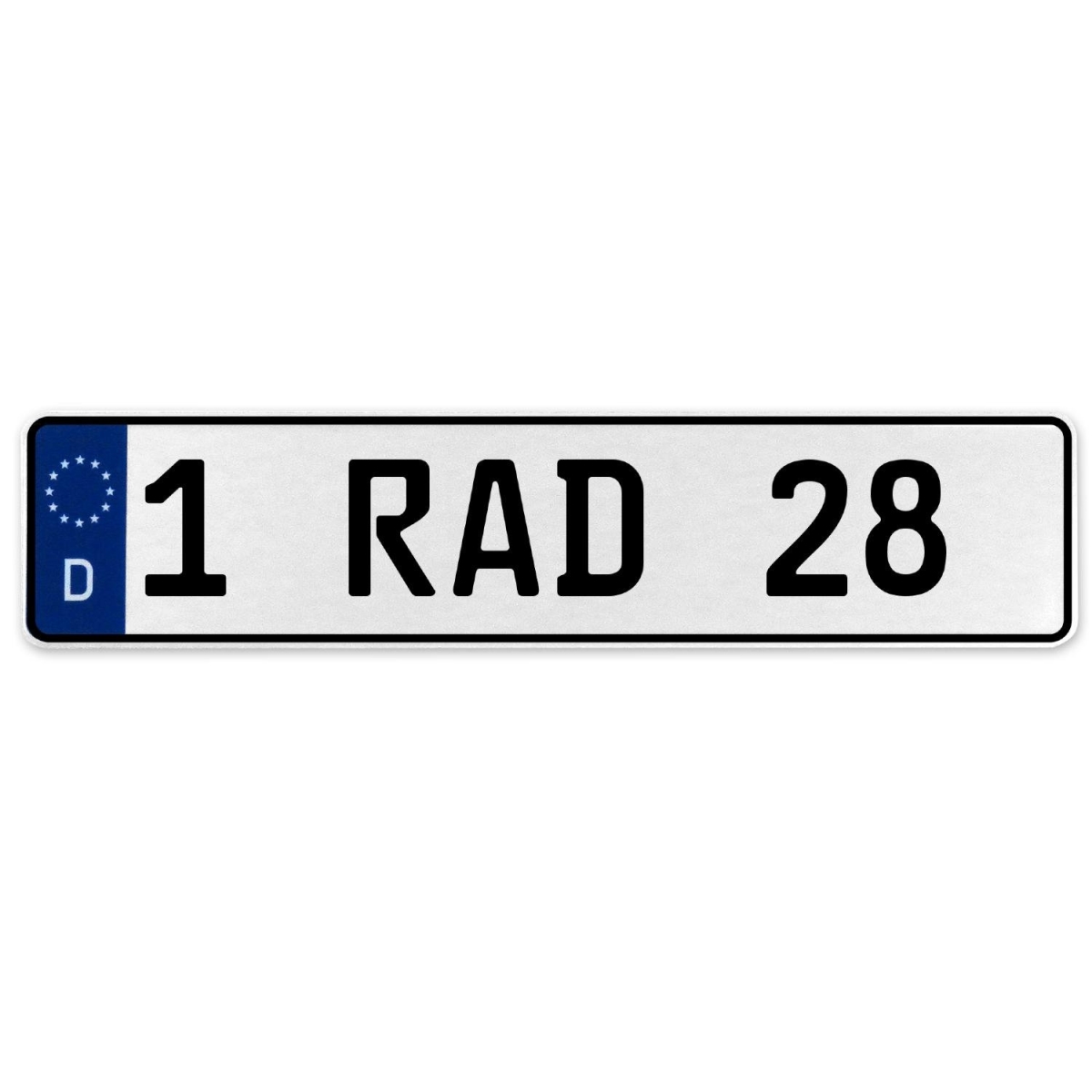 1 Rad 28 - White Aluminum Street Sign Mancave Euro Plate Name Door Sign Wall