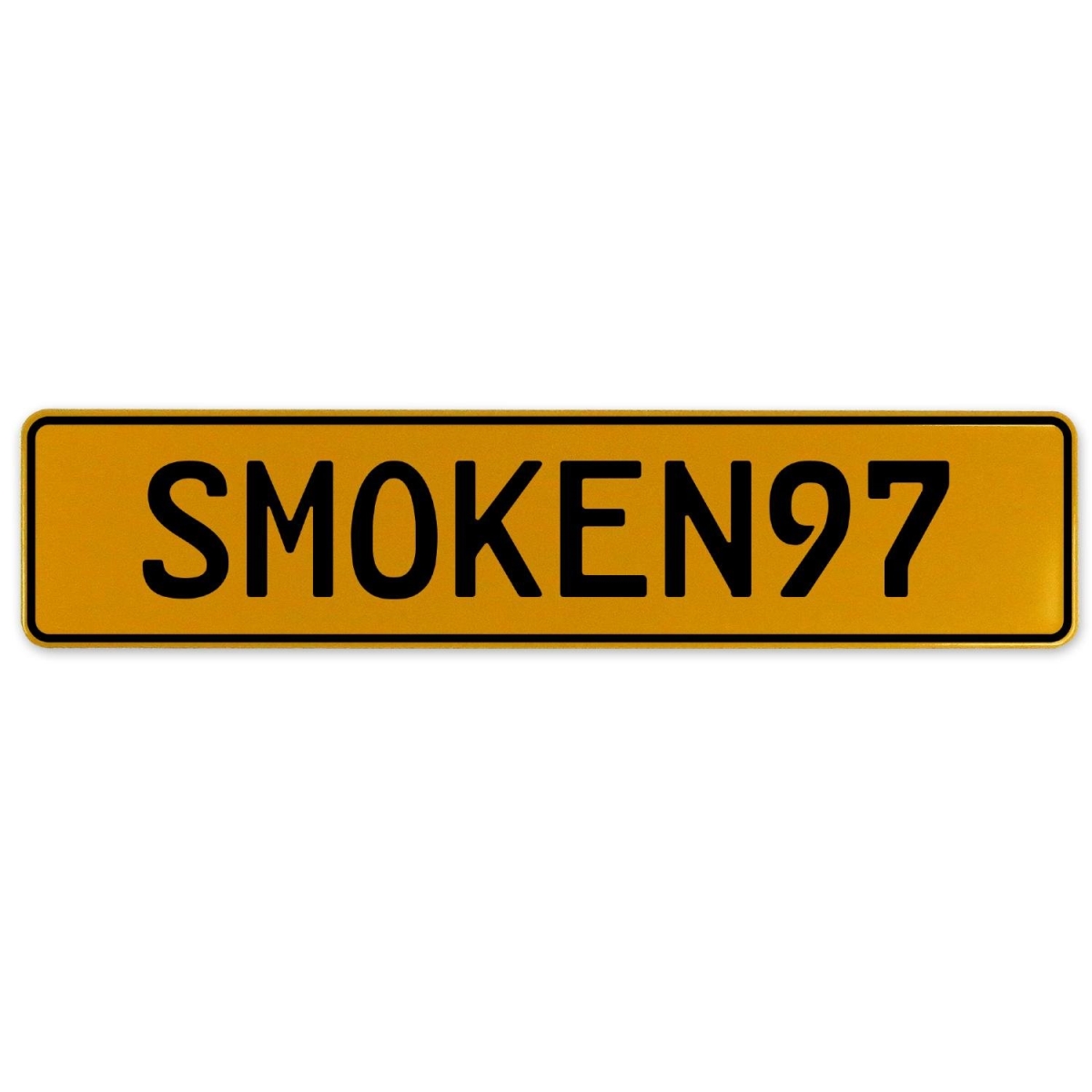 Smoken97 - Yellow Aluminum Street Sign Mancave Euro Plate Name Door Sign Wall