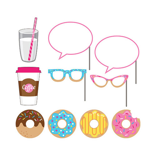 Group Donut Time Photo Booth Props, Pack Of 6 - 10 Per Pack