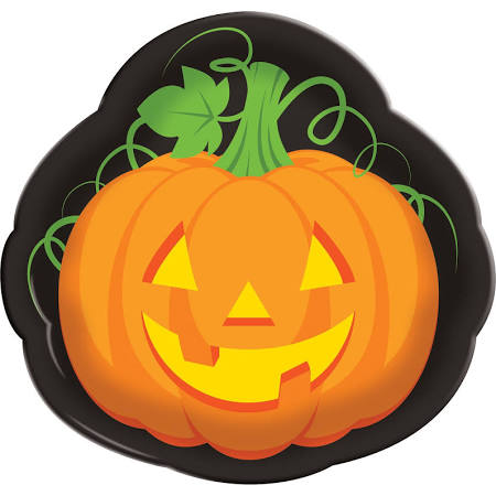 Group 14 In. Decor Halloween Pumpkin Face Tray, Pack Of 12