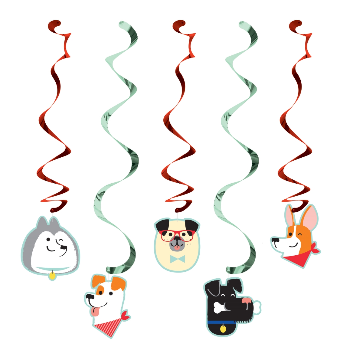 336662 Dog Party Dizzy Danglers, 5 Count