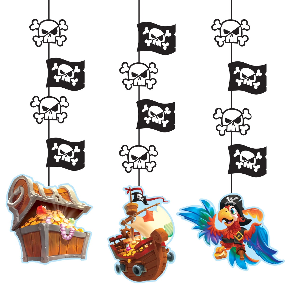 340099 Treasure Island Pirate Hanging Decorations, 3 Count