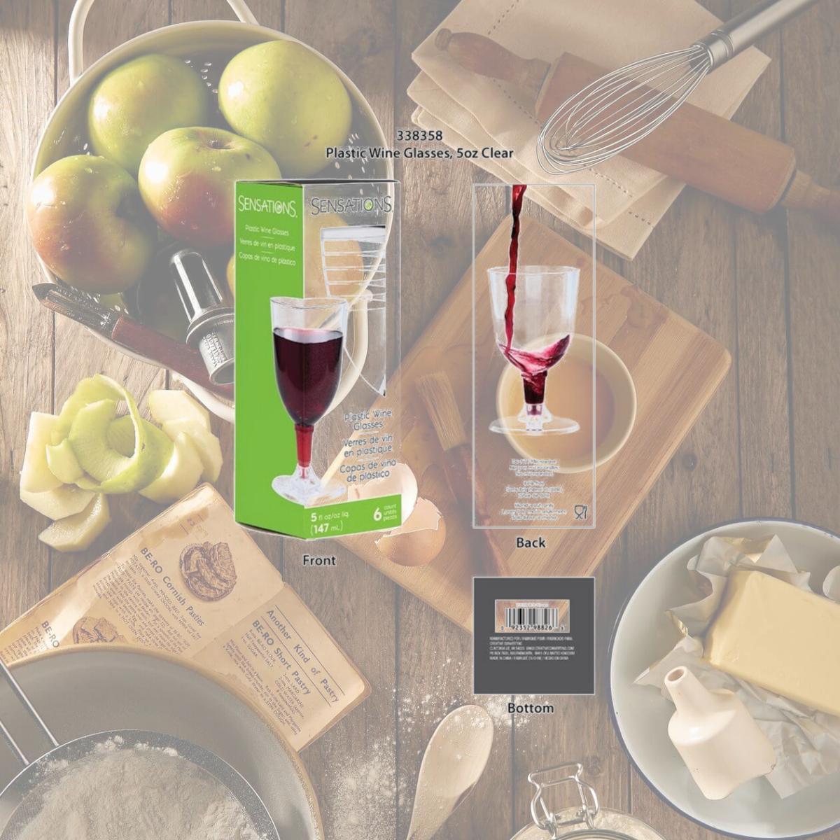 Picture of Creative Converting 338358 5 oz Plastic Wine Glasses, Clear - 6 Count