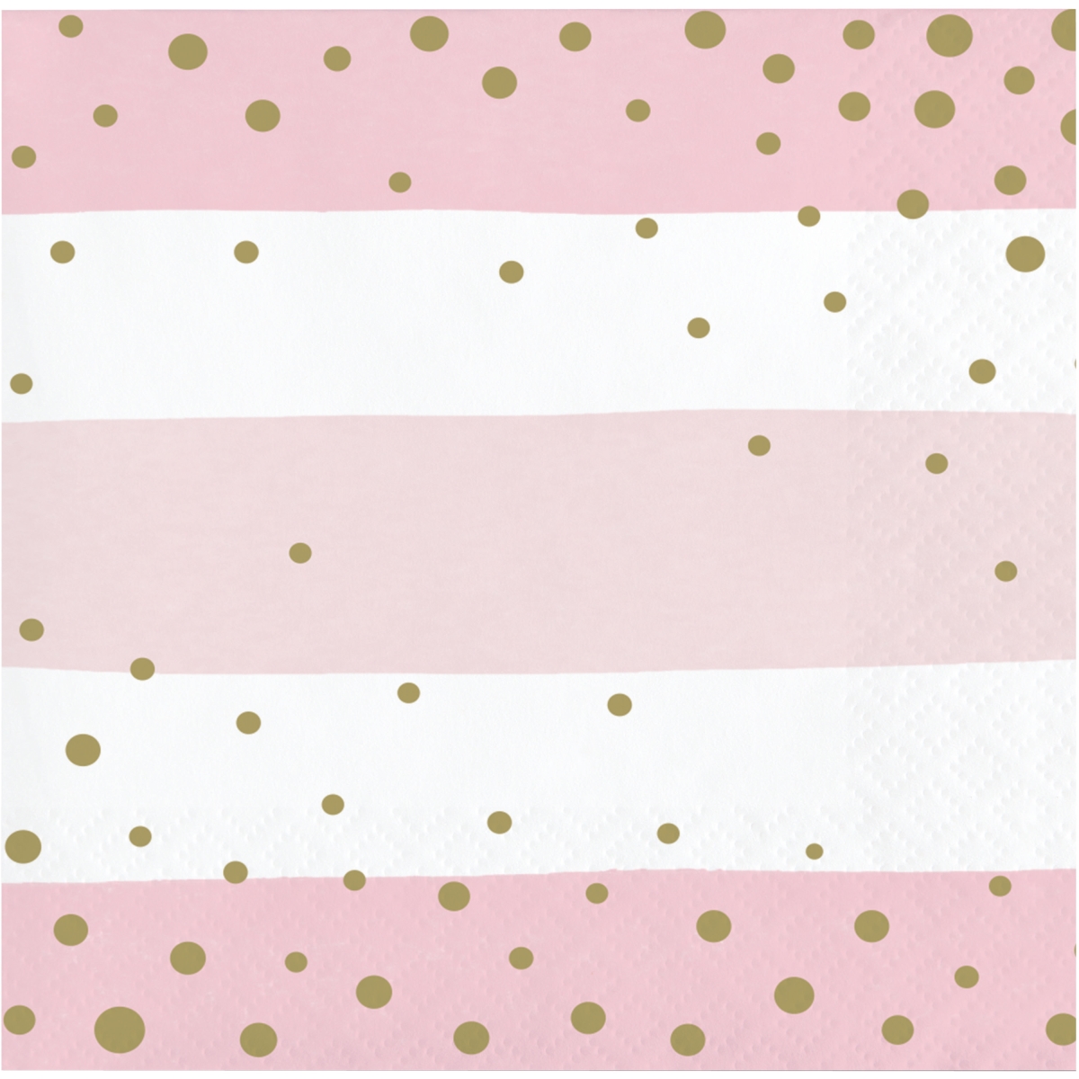 346288 5 x 5 in. Celebration Beverage 1 by 4 Fold 2-Ply Tissue Napkins, Pink & Gold - 192 Count