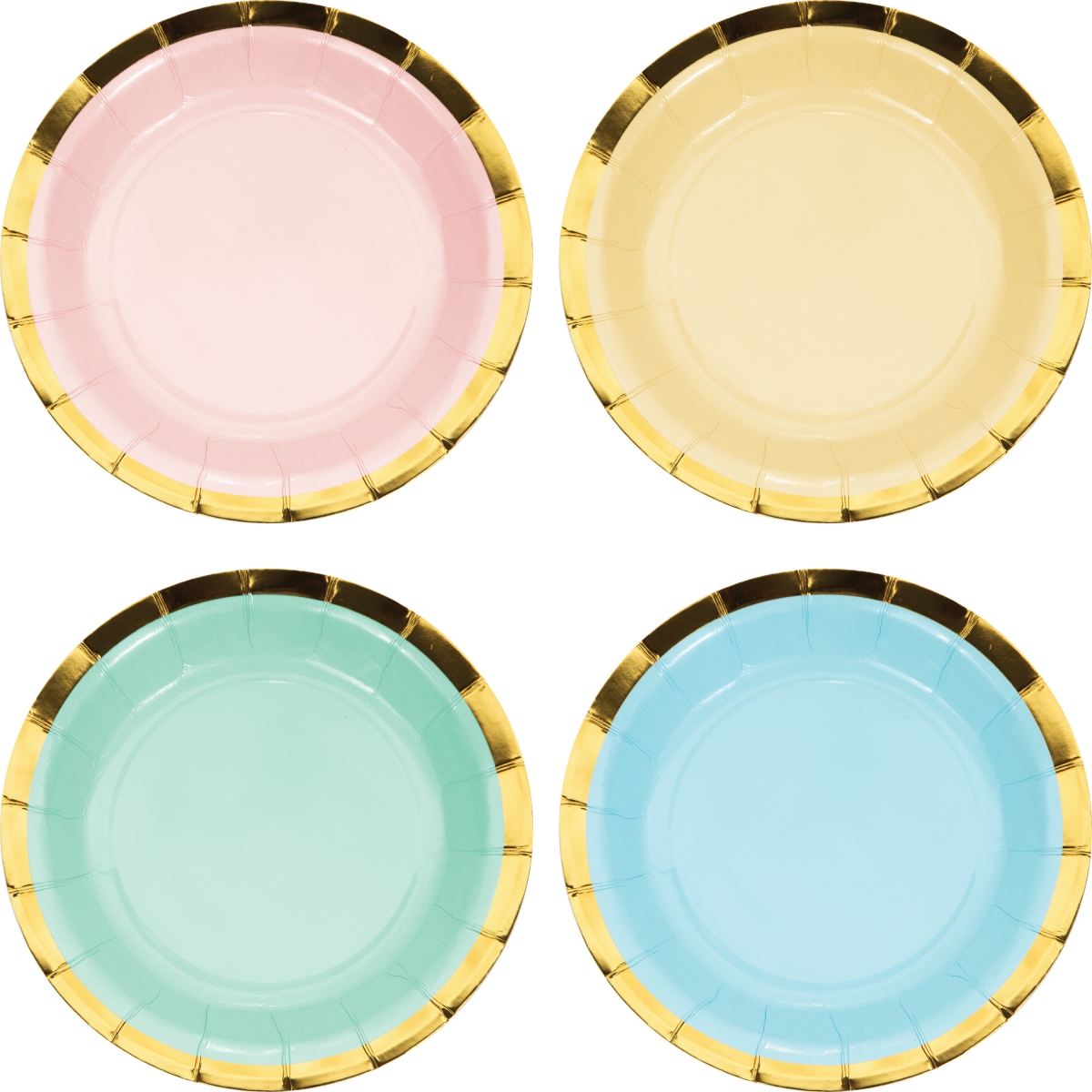 7 in. Pastel Celebrations Assorted Dessert Plates - 96 Count