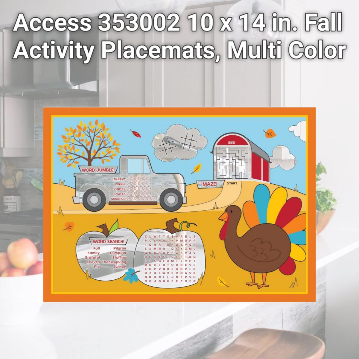 Picture of Access 353002 10 x 14 in. Fall Activity Placemats, Multi Color