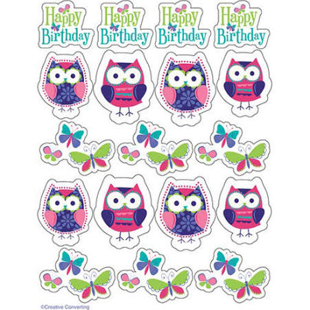 Group 040624 Owl Pal Birthday Value Stickers, Pack Of 12 - 4 Per Pack