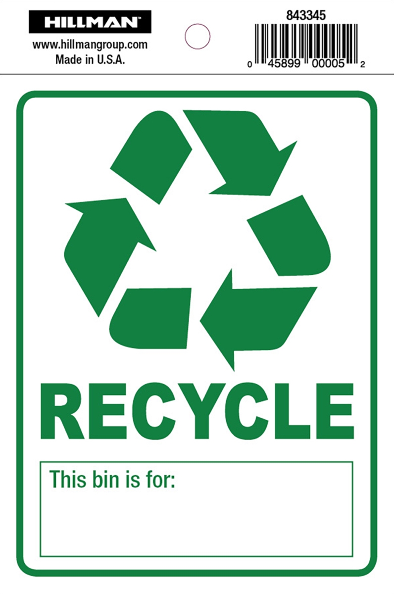 UPC 045899000052 product image for 843345 4 x 6 in. Vinyl Adhesive Recycle Sign  Green -  6 Piece | upcitemdb.com