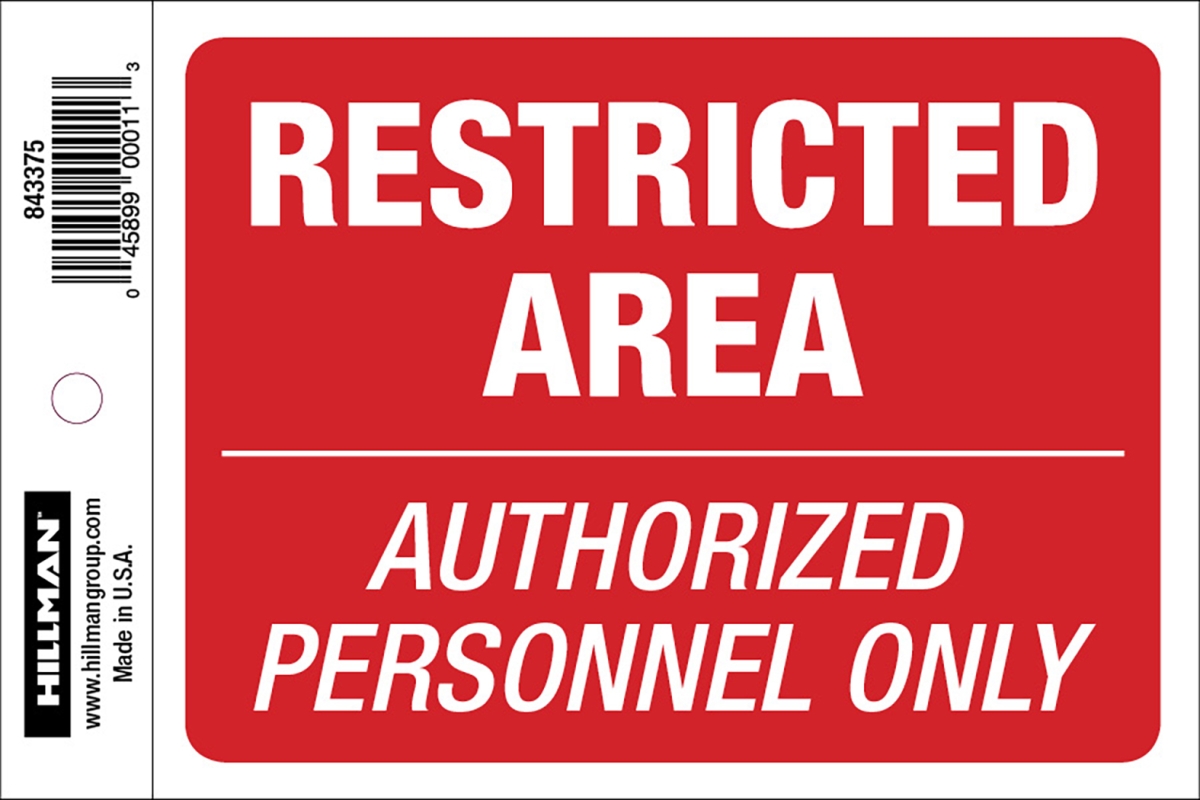 UPC 045899000113 product image for 843375 4 x 6 in. Vinyl Restricted Area Sign -  6 Piece | upcitemdb.com