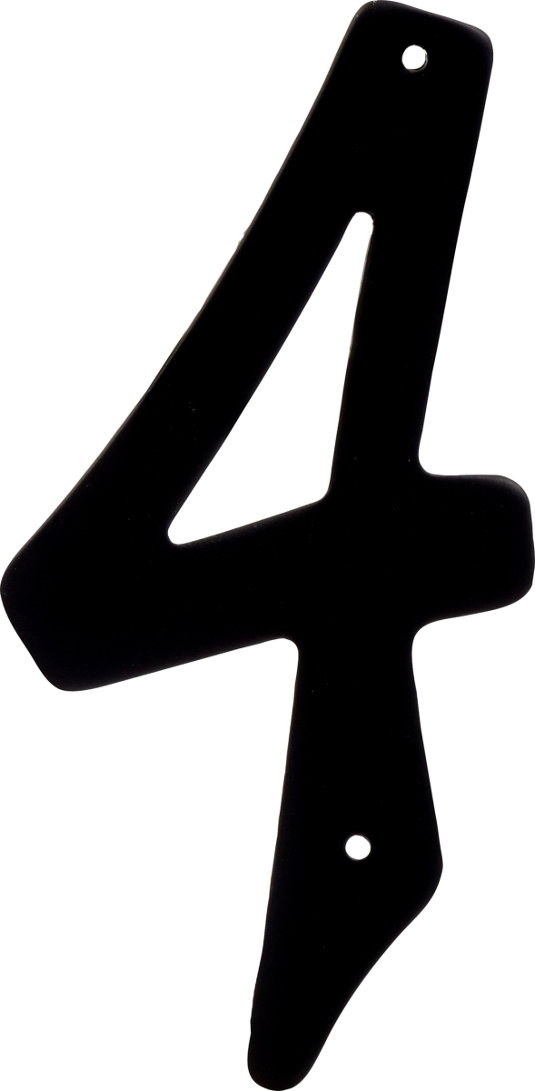 841624 4 In. Nail-on Black Aluminum House Number - 4 - 3 Piece
