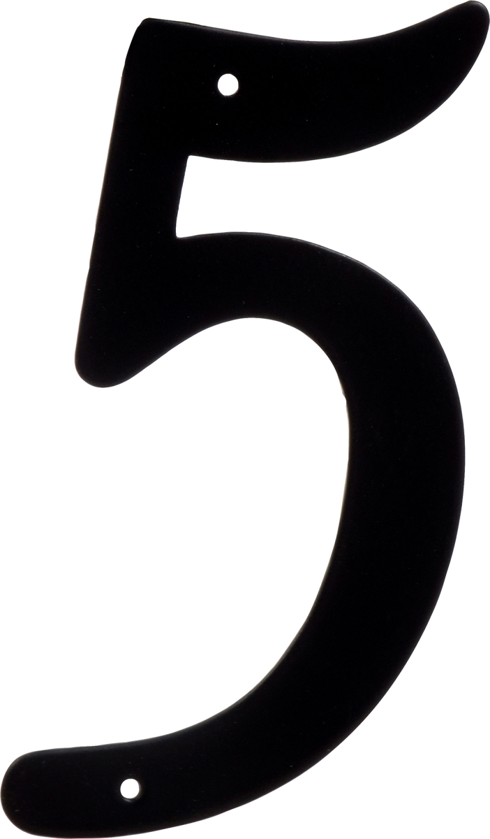 841626 4 In. Nail-on Black Aluminum House Number - 5 - 3 Piece