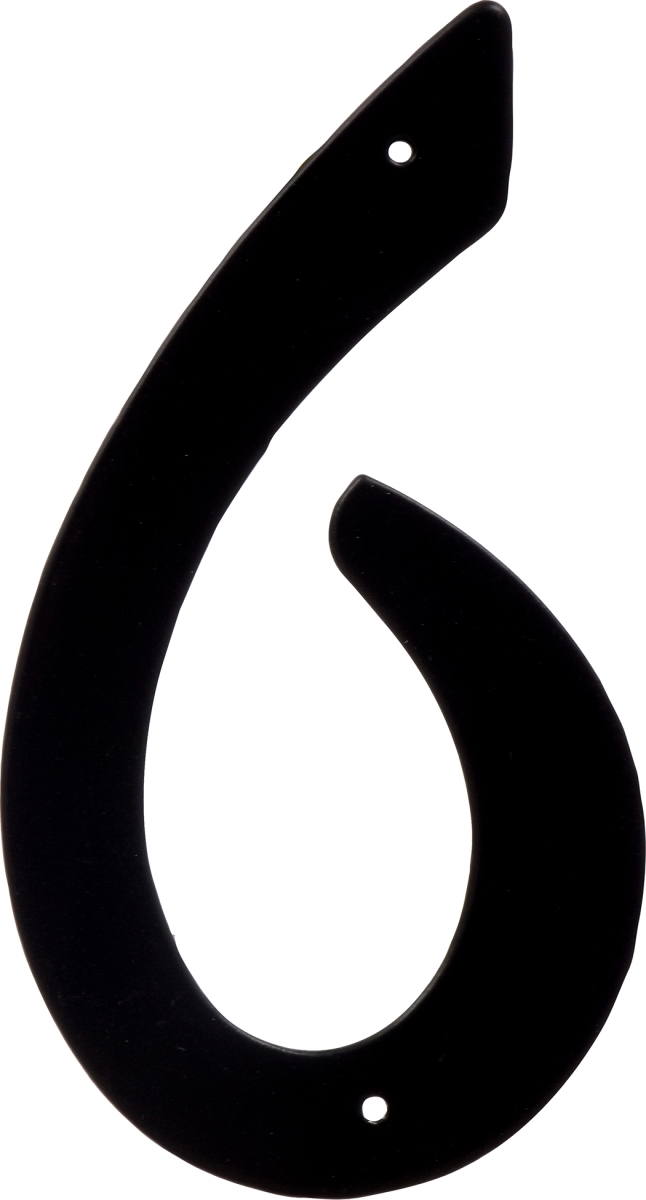 841628 4 In. Nail-on Black Aluminum House Number - 6 - 3 Piece
