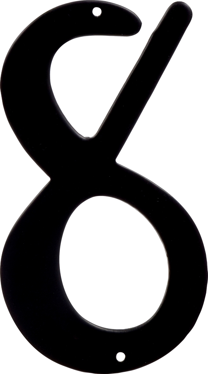 841632 4 In. Nail-on Black Aluminum House Number - 8 - 3 Piece