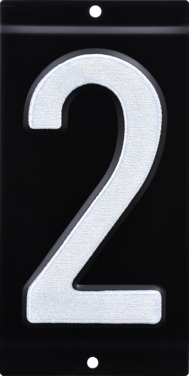841658 3 In. Nail-on Reflective Aluminum House Number - 2 - 3 Piece