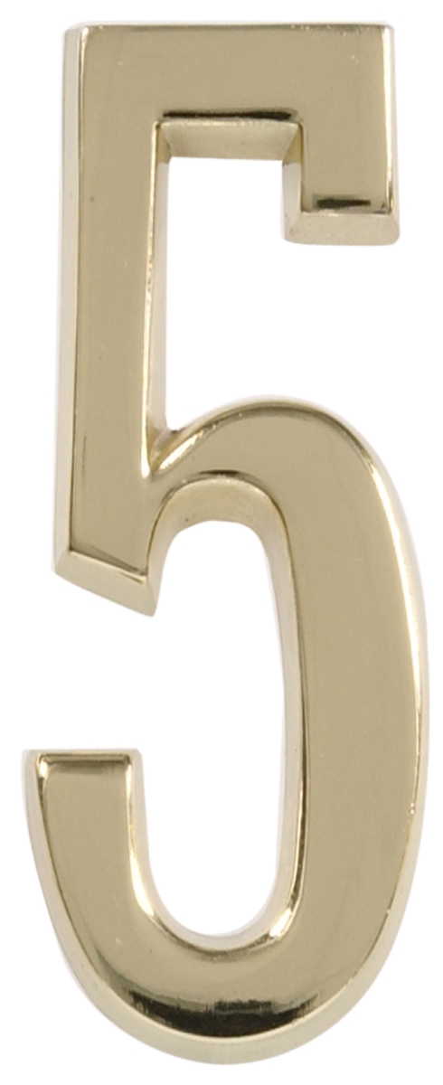 843275 4 In. Polished Brass Distinctions Brass Adhesive Plaque Number - 5 - 3 Piece