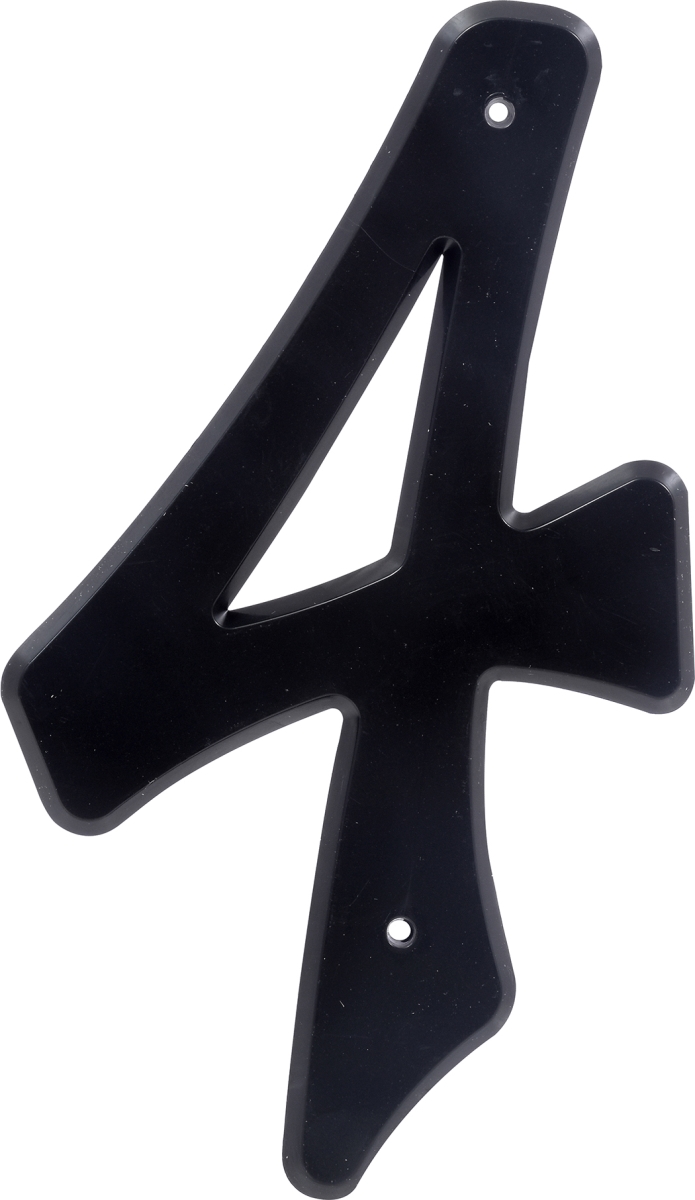 839758 4 In. Nail-on Black Plastic House Number - 4 - 10 Piece