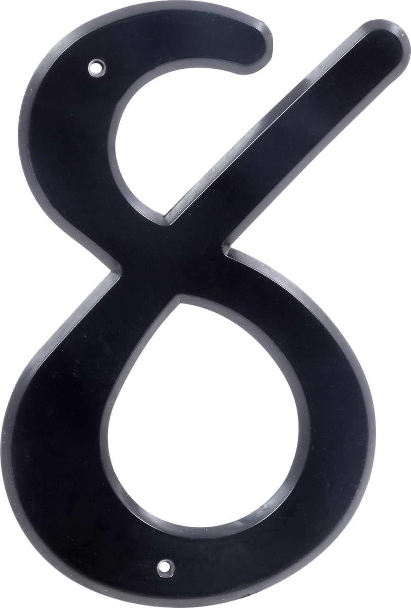 UPC 008236471243 product image for 839766 4 in. Nail-On Black Plastic House Number - 8 | upcitemdb.com