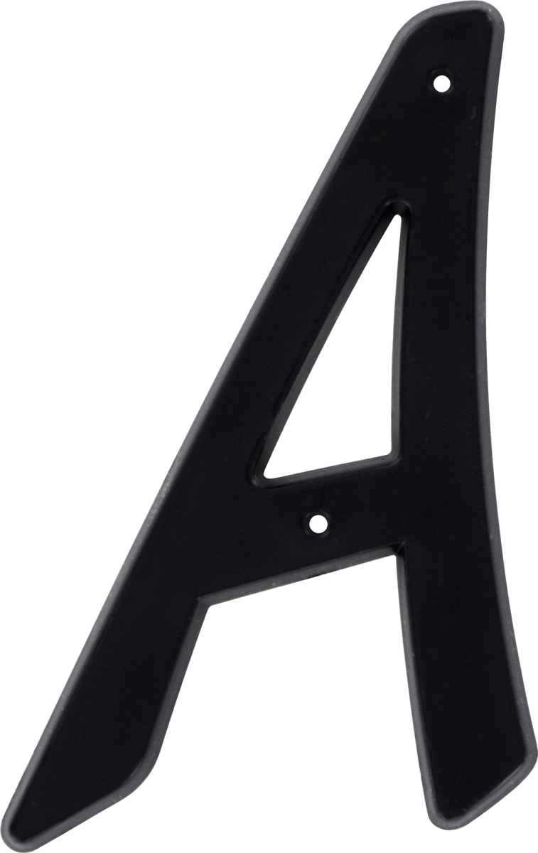842533 4 In. Nail-on Black Plastic House Letter A - 10 Piece