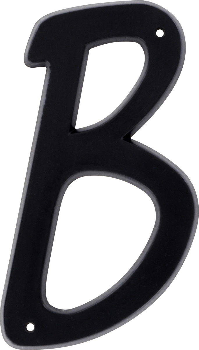 842534 4 In. Nail-on Black Plastic House Letter B - 10 Piece