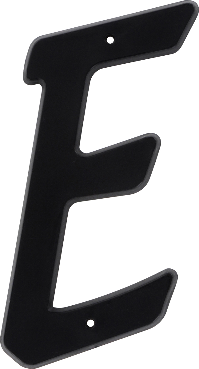 842537 4 In. Nail-on Black Plastic House Letter E - 10 Piece