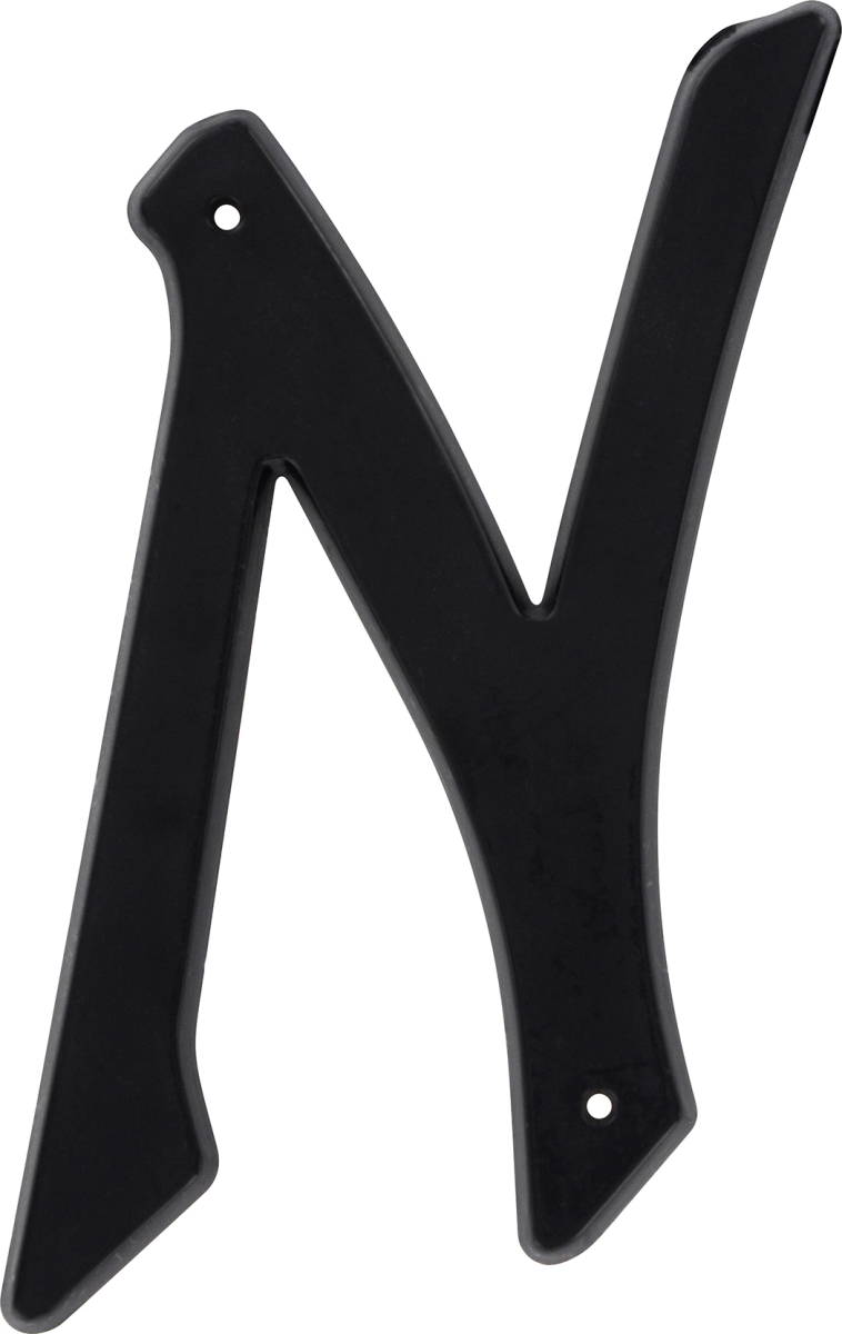 842546 4 In. Nail-on Black Plastic House Letter N - 10 Piece