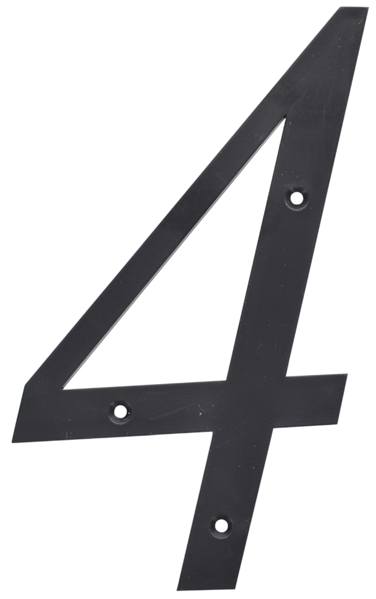 UPC 008236643589 product image for 847378 6 in. Nail-On Black Plastic House Number - 4 | upcitemdb.com