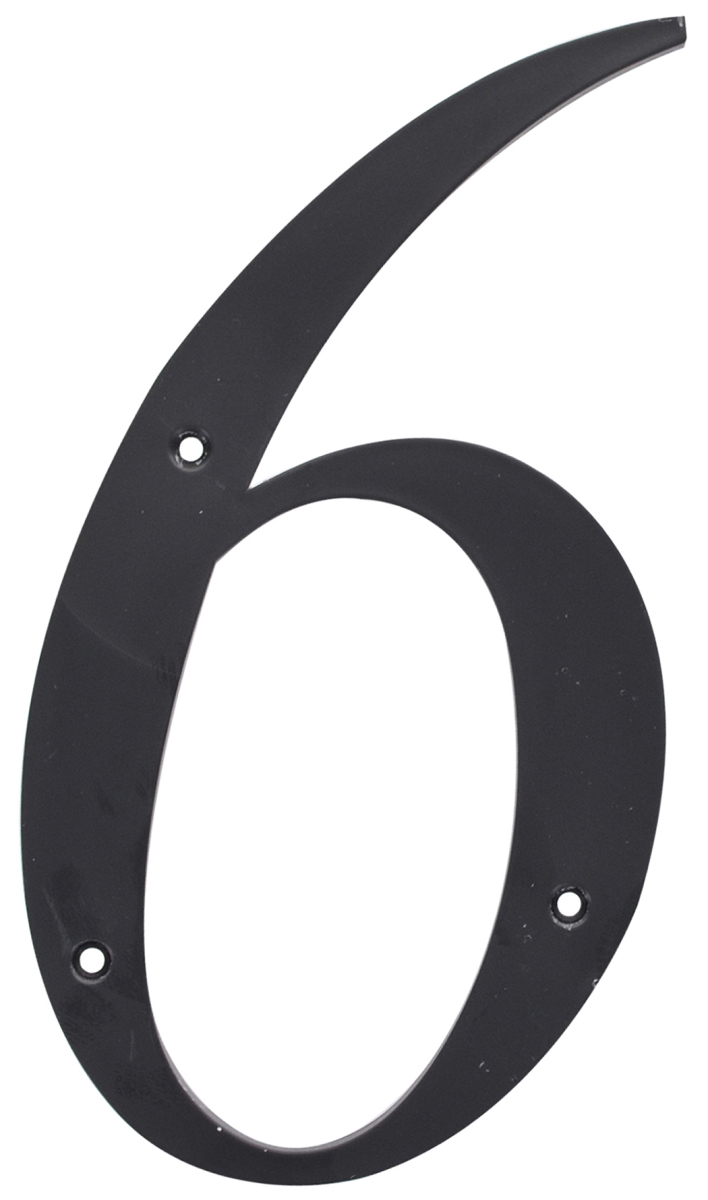 UPC 008236643596 product image for 847380 6 in. Nail-On Black Plastic House Number - 6 | upcitemdb.com