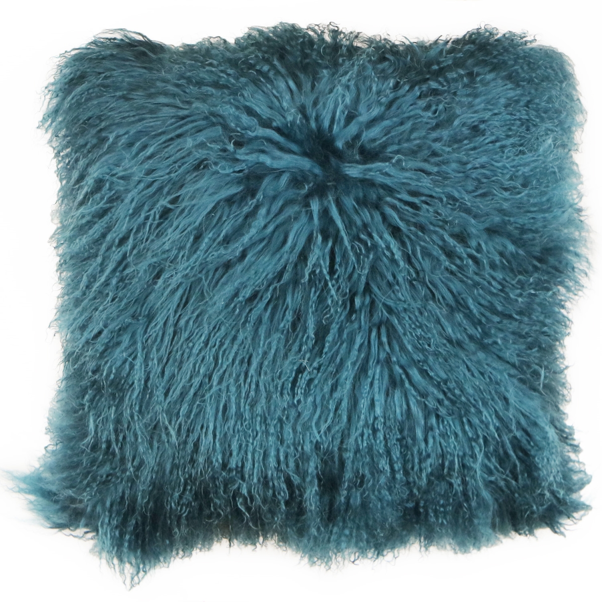 80385 Mongolian Fur Pillow, Teal