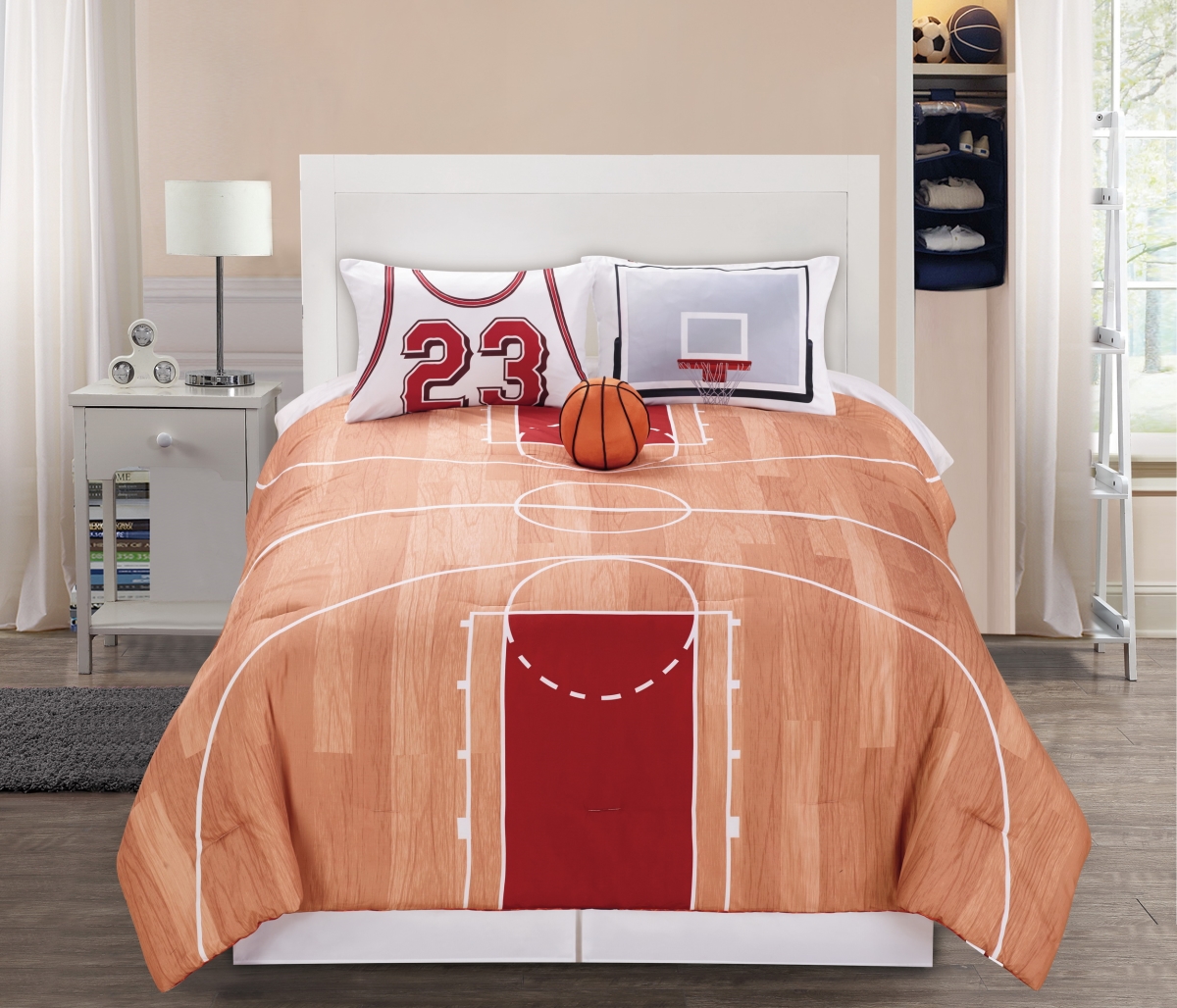 75446 B-ball Twin Size Comforter Set - 3 Piece